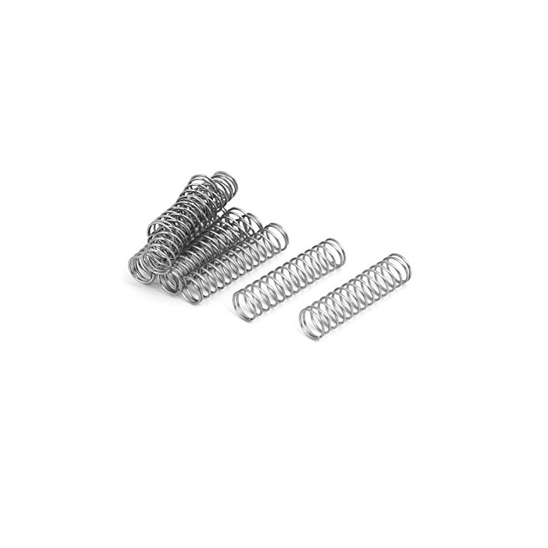 sourcingmap 0.7mmx9mmx35mm 304 Stainless Steel Compression Springs Silver Tone 10pcs