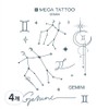 MEGA TATTOO Constellation tattoo stickers 12 types (choose 1), 4, Gemini Gemini / MEGA TATTOO 별자리 타투스티커 12종(택1), 4개, Gemini 쌍둥이자리