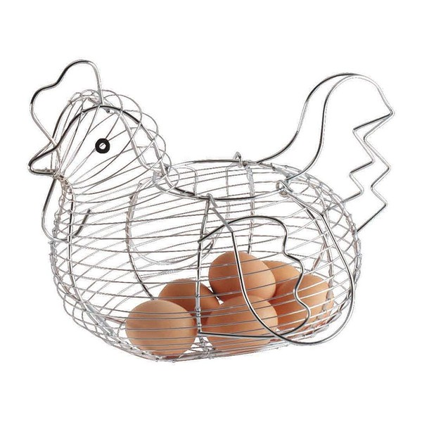 Egg Storage Basket Metal Egg Basket with Chicken Shaped Egg