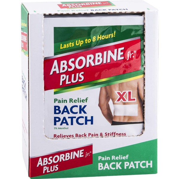 Absorbine Jr. Pain Relief Back Patch with Menthol | for Sore Muscles, Back Pain and Stiffness | Lasts Up to 8 Hours | Extra Large | 18 Count