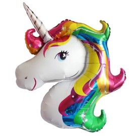 ballonfritz® Einhorn Unicorn Ballon - XXL Regenbogen Riesenballon 90x70x20cm als Geburtstagsgeschenk, Party-Deko oder Überraschung für die Freundin