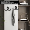 10pcs Black Double Prong Coat Hooks Wall Mounted Retro High