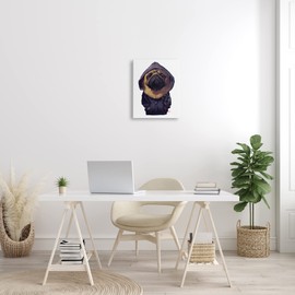 Stupell Industries Pug in Street Wear Urban Fashion Moody Dog, Designed by Thomas Fluharty Canvas Wall Art, 16 x 20, Multi-Color