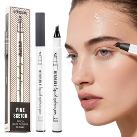 2PC Microblading Eyebrow Pencil Waterproof - Ultra-Fine Brow Pen with Hair-Like Strokes, Smudge-Proof Eyebrow Pencil for Natural Fill, Define & Shape, Long Lasting Brow Pencil