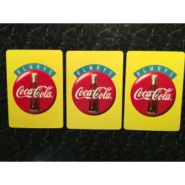 Bicycle Swap Playing Cards Coca Cola LOT OF 3 Bicycle Product Cards 1994 ALWAYS COKE