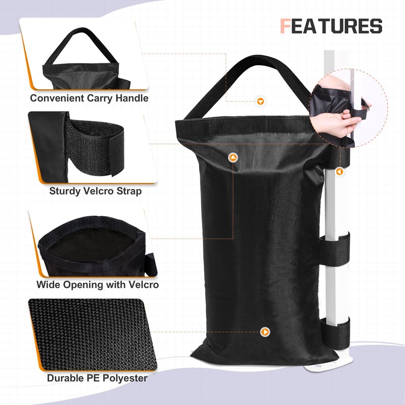 EAGLE PEAK Weight Bags for Pop up Canopy Outdoor Shelter,