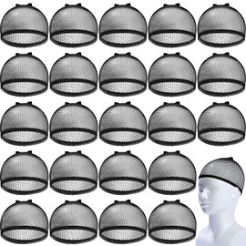 50 Pieces Wig Caps Mesh Net Wig Cap Stocking Wig Caps Stretchy Nylon Wig Caps Liner Weaving Caps Close End Fishnet Wig Cap for Women Girls Men (Black)