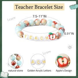 Lamyba Teacher Appreciation Gifts, Teacher Gifts Bracelet, Thank You Present for Women, Teachers Appreciation Gift for Women/Preschool/Daycare, Blue