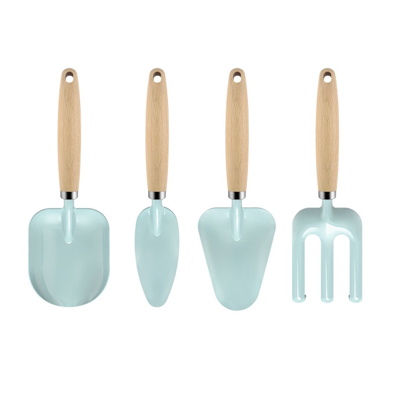 4pcs Garden Shovel Multipurpose Efficient Cartoon Wood Handle Digging Shovel
