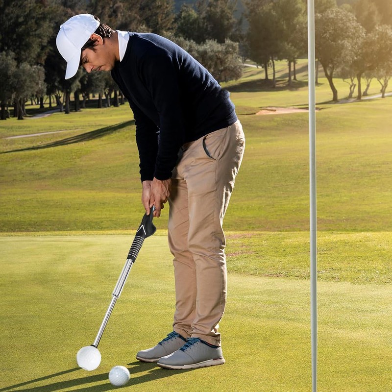 Parthan Retractable Golf Swing Training Aid, Right-Handed, Adjustable Alignment Trainer,