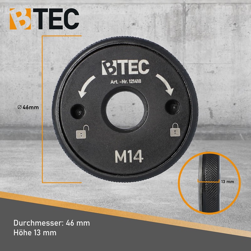 BTEC Quick Release Nut M14 Clamping Nut as Accessory for