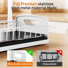 Under Sink Organizer 2 Pack,Metal Pull Out Cabinet Organizer Shelf,Kitchen Bathroom Organizers and Storage with Sliding Drawer,Storage Shelves,Storage and organization for Home,Laundry,RV,Pantry,Spice