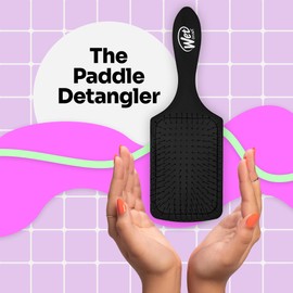 Wet Brush Paddle Detangler Hair Brush, Black Frost - Ultra-Soft IntelliFlex Detangling Bristles with AquaVent Design - Spread Hair Treatments Evenly - Glides Through Tangles For All Hair Types
