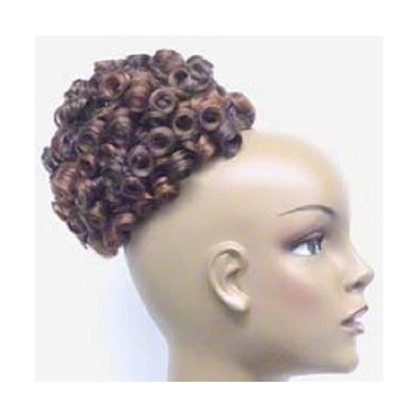 Curly Drawstring Bun Wig Synthetic Hairpiece Irish Dance *Color 27/30*