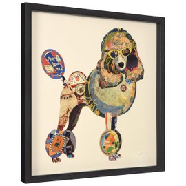 Empire Art Direct DAC-074-2525B Poodle Dimensional Collage Handmade by Alex Zeng Framed Graphic Dog Wall Art, 25" x 25" x 1.4", Ready to Hang