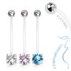Treuheld® Pregnancy Piercing with Crystal, 3 Colours [1st], Clear