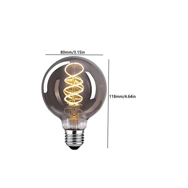 Lxcom Lighting LED Decorative Edison Bulb 6W G25/G80 Globe Light