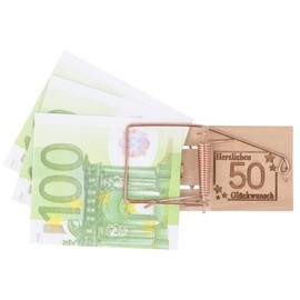 Spruchreif | Mouse Trap Money Gift | Funny Gift Idea for 50th Birthday