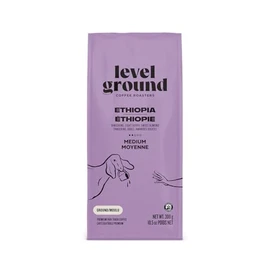 Level Ground Coffee - Ethiopia Single Origin – Medium Roast, Ground - Fair Trade, Kosher - Specialty Coffee - Great in a Drip Brew and a Pour Over - Tastes Sweet, Juicy and Lovely - 300g / 10.5oz