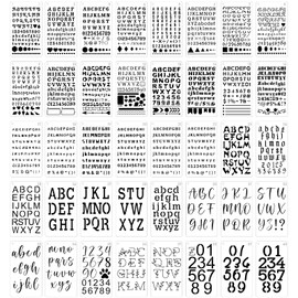 40pcs Alphabet Stencils,Small Letter Stencils,Reusable Letters and Number Stencil for Painting,Plastic Templates for Crafts,Wood,Cakes,Notebook,Journal, Scrapbook Decorations(4 x 7inch)