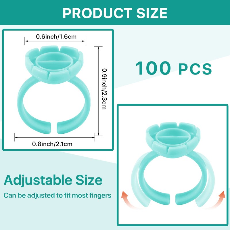 Pretty memory Glue Rings for Eyelash Extensions 100PCS Lash Glue