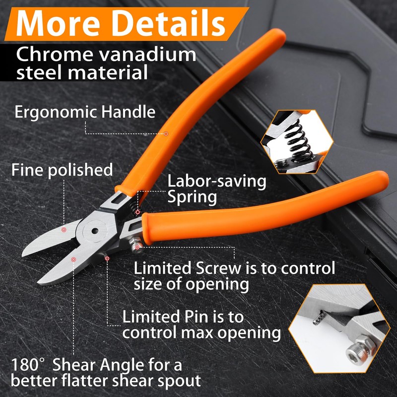 SPEEDWOX Flush Cutter Side Cutting Pliers Angled Wire Cutters for