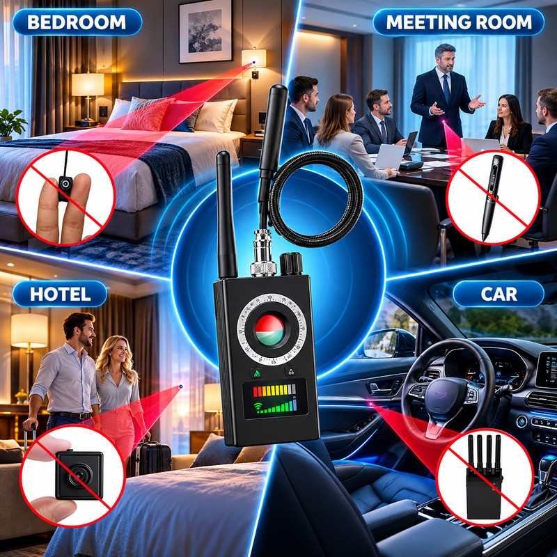 Multi-Function RF Detector for Travel & Privacy Checks – Wireless