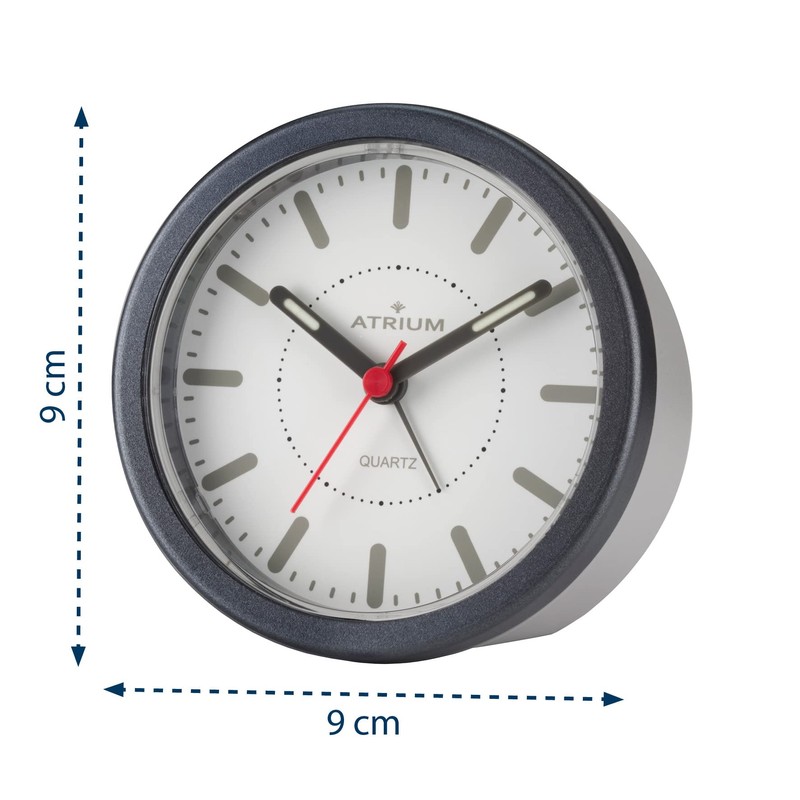 Atrium Modern Design Alarm Clock Analogue Quartz No Ticking with