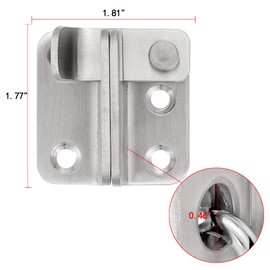 INIRET 2 Packs Flip Latches，1.81”x1.77”Brushed Nickel Stainless Steel Thickened Heavy Duty Hasp barn gate Door Latch Door Lock,Sliding Door Antique Lock Wine Cabinet Closet Door Latches-Right Open