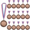 Waltool 15Pcs 3rd Blank Award Medals with Neck Ribbons, Bronze