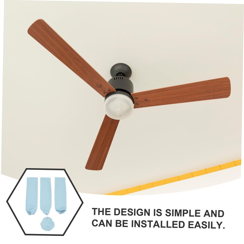 Ciieeo 3 Sets Ceiling Fan Blade Covers Ceiling Fan Washable