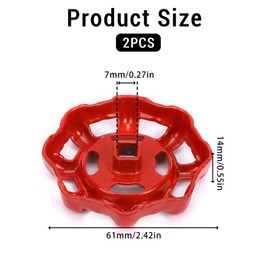 Mozeat Lens 2 Pack Outside Faucet Handles Replacement Faucet Round Wheel Handle Square Stem Hole Hose Bib Handle Cast Iron Water Spigot Handle 9/32inch x 9/32inch (7mm x 7mm)