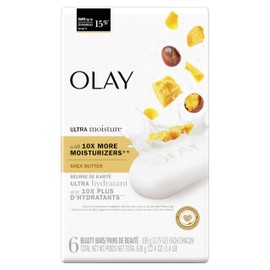 Olay Moisture Outlast Ultra Moisture Shea Butter Beauty Bar with Vitamin B3 Complex, 3.75 oz, (Pack of 6)