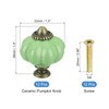 Sourcing Map 12pcs Ceramic Pumpkin Knobs, Lime Green Decorative Pulls,