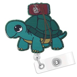 Drink Turtle Nurse Badge Reel, Funny Work ID Badge Holder with Retractable Clip, Nursing Student Badge Reel Holer, RN LPN CNA MA Medical Worker Nurse Teacher Healthcare Accessories for Work