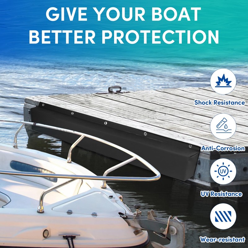 59" Dock Bumpers,PVC Dock Fenders with Stainless Steel Screws,Boat Dock