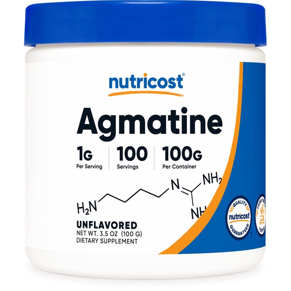 Nutricost Agmatine 100 Grams - Pure Agmatine Powder 100 Servings (Agmatine Sulfate)