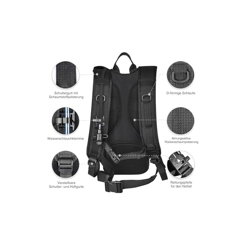Hydration Backpack with 3L TPU Bladder, Tactical Molle Bicycle Backpack