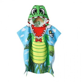 Kids Character Hooded Beach Robe / Bath & Shower Towel BB91 60x120cm / Blue Shark 5ea
