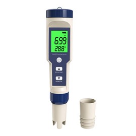 YIYEGO Digital pH Meter Water, 5-in-1 TDS EC Salt Content Temperature pH Tester with ACT, IP67 pH Value Meter, Water Tester Drinking Water for Water, Plants, Drinking Water, Aquariums, etc