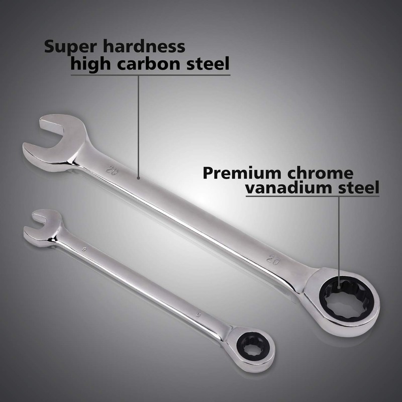 Egofine 7mm Ratcheting Combination Wrench Metric, Industrial Grade Gear Spanner