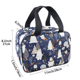 Nanxson Lunch bag, waterproof picnic bag, insulated bag for on the go, lunch, office, work, picnic, excursion, beach, car (11 L, navy bear)