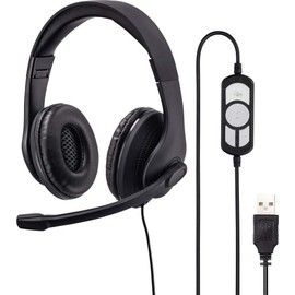 Hama HS-USB300 PC headset USB Wired,Stereo On Ear Black,Universal