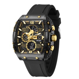 SMAEL Watches Men Military Outdoor Digital Square Watch Waterproof Tactical Army Wrist Sport Watches Men Gold 8109, Black Gold-8109, Fashion & Casual & Sports
