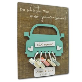 Personalisierbares Geldgeschenk f√ºr Hochzeit I Originelles Auto als Hochzeitsgeschenk aus Holz I Hochzeitsgeschenke I Geldgeschenke I Geldverpackung I Geschenk I Geld von Herzen verschenken (MINT)