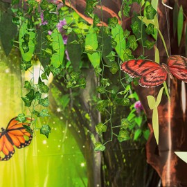 Fun Express Enchanted Adventure Butterfly & Dragonfly Hanging Decorations Set - Vibrant Hanging Decor for Parties Kids Rooms and Special Events - Perfect for Indoor & Outdoor Use - 7 Pieces