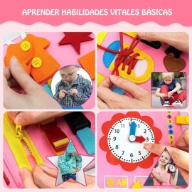 Tablero Montessori Sensorial Busy Board Para Niños De 1-6                                                                                             