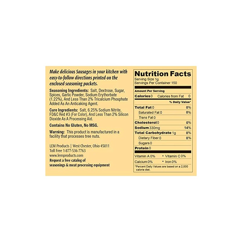 LEM Backwoods Summer Sausage Cured Sausage Kit, 10 Lbs.