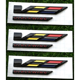 3Pcs V-Blackwing Emblems V-Series Black Out Blackwing Badge V Logo Compatible with 2020-2025 CT4 CT5 86596092 (3Pcs Emblems - Colourful)
