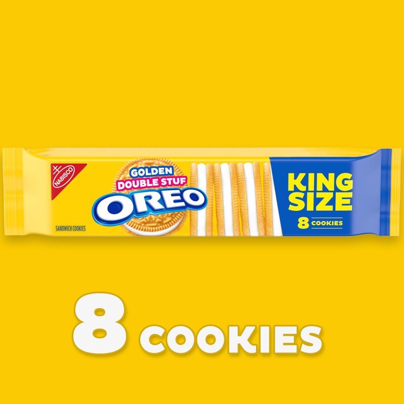 OREO Double Stuf Golden Sandwich Cookies, King Size, 12 Snack